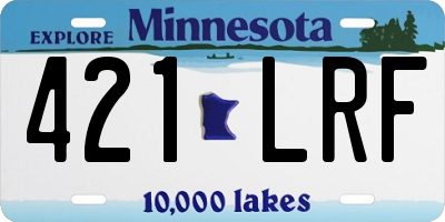MN license plate 421LRF