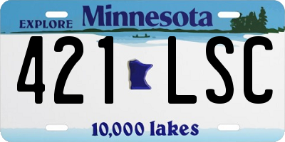 MN license plate 421LSC