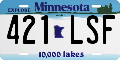 MN license plate 421LSF