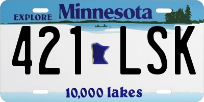 MN license plate 421LSK