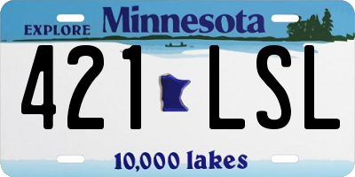 MN license plate 421LSL
