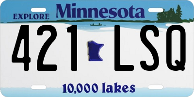 MN license plate 421LSQ