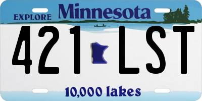 MN license plate 421LST