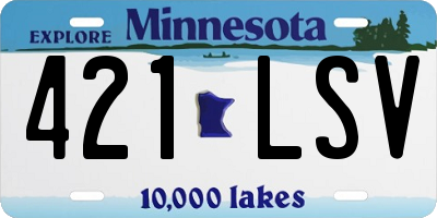 MN license plate 421LSV