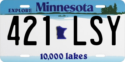MN license plate 421LSY