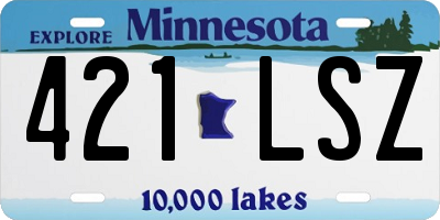 MN license plate 421LSZ