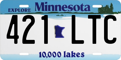 MN license plate 421LTC