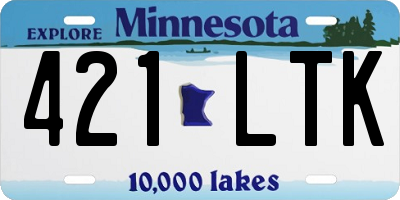 MN license plate 421LTK
