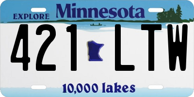 MN license plate 421LTW