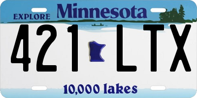 MN license plate 421LTX