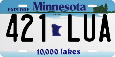 MN license plate 421LUA