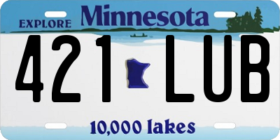 MN license plate 421LUB