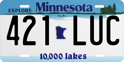 MN license plate 421LUC