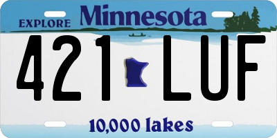 MN license plate 421LUF