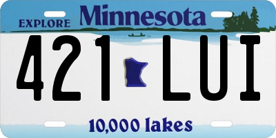 MN license plate 421LUI