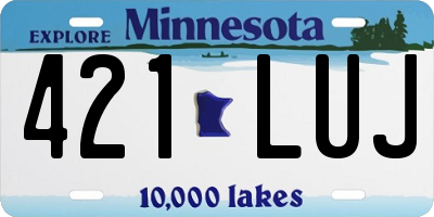 MN license plate 421LUJ