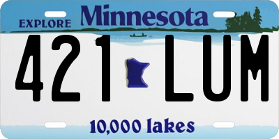 MN license plate 421LUM