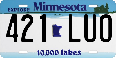 MN license plate 421LUO