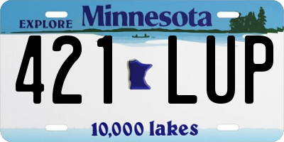 MN license plate 421LUP