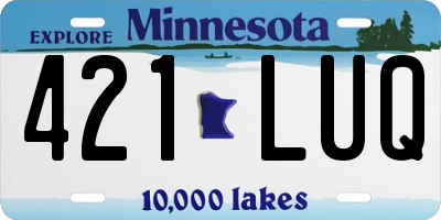 MN license plate 421LUQ