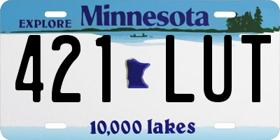 MN license plate 421LUT