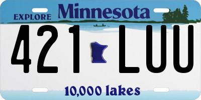 MN license plate 421LUU