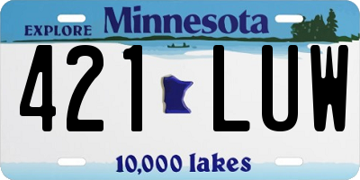 MN license plate 421LUW