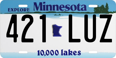 MN license plate 421LUZ