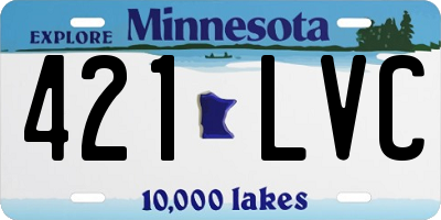 MN license plate 421LVC