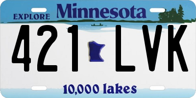 MN license plate 421LVK