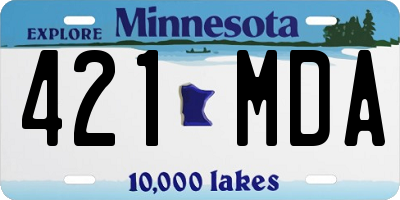 MN license plate 421MDA