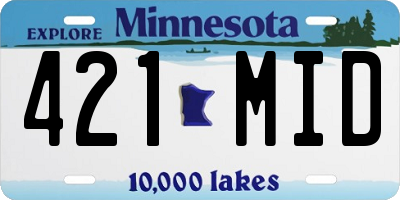 MN license plate 421MID