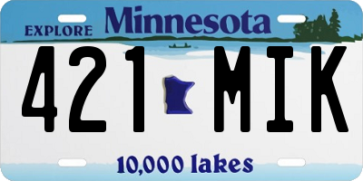 MN license plate 421MIK