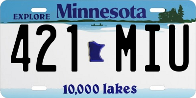 MN license plate 421MIU