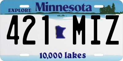MN license plate 421MIZ