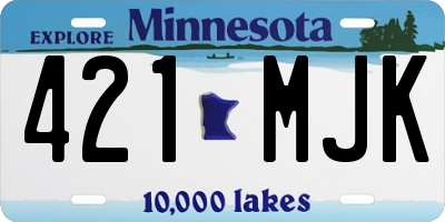 MN license plate 421MJK