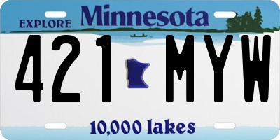 MN license plate 421MYW