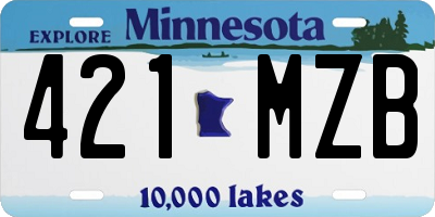 MN license plate 421MZB