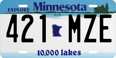 MN license plate 421MZE