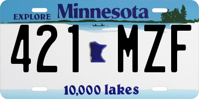 MN license plate 421MZF