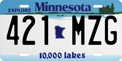 MN license plate 421MZG