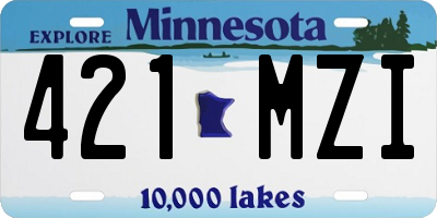 MN license plate 421MZI