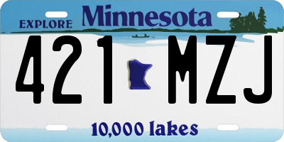 MN license plate 421MZJ