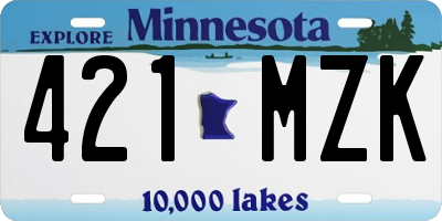 MN license plate 421MZK