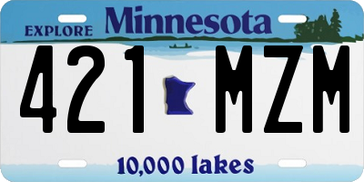 MN license plate 421MZM