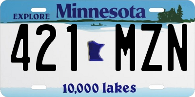 MN license plate 421MZN
