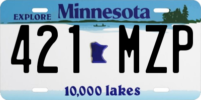 MN license plate 421MZP