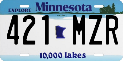 MN license plate 421MZR