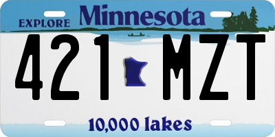 MN license plate 421MZT