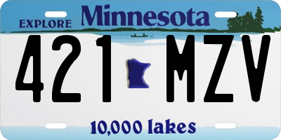 MN license plate 421MZV